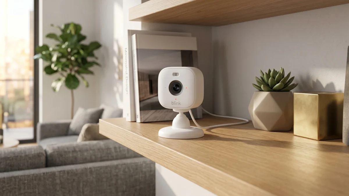 Blink Mini 2 camera used as a compact indoor security camera