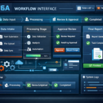 GROK76A system interface showing structured digital workflow processing